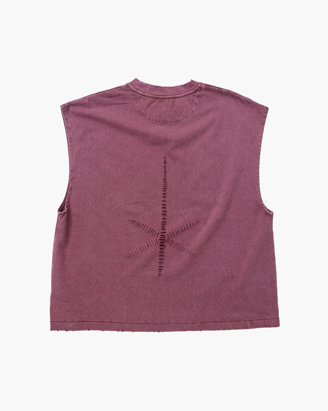 Tank Cotton Washed Tee Burgundy