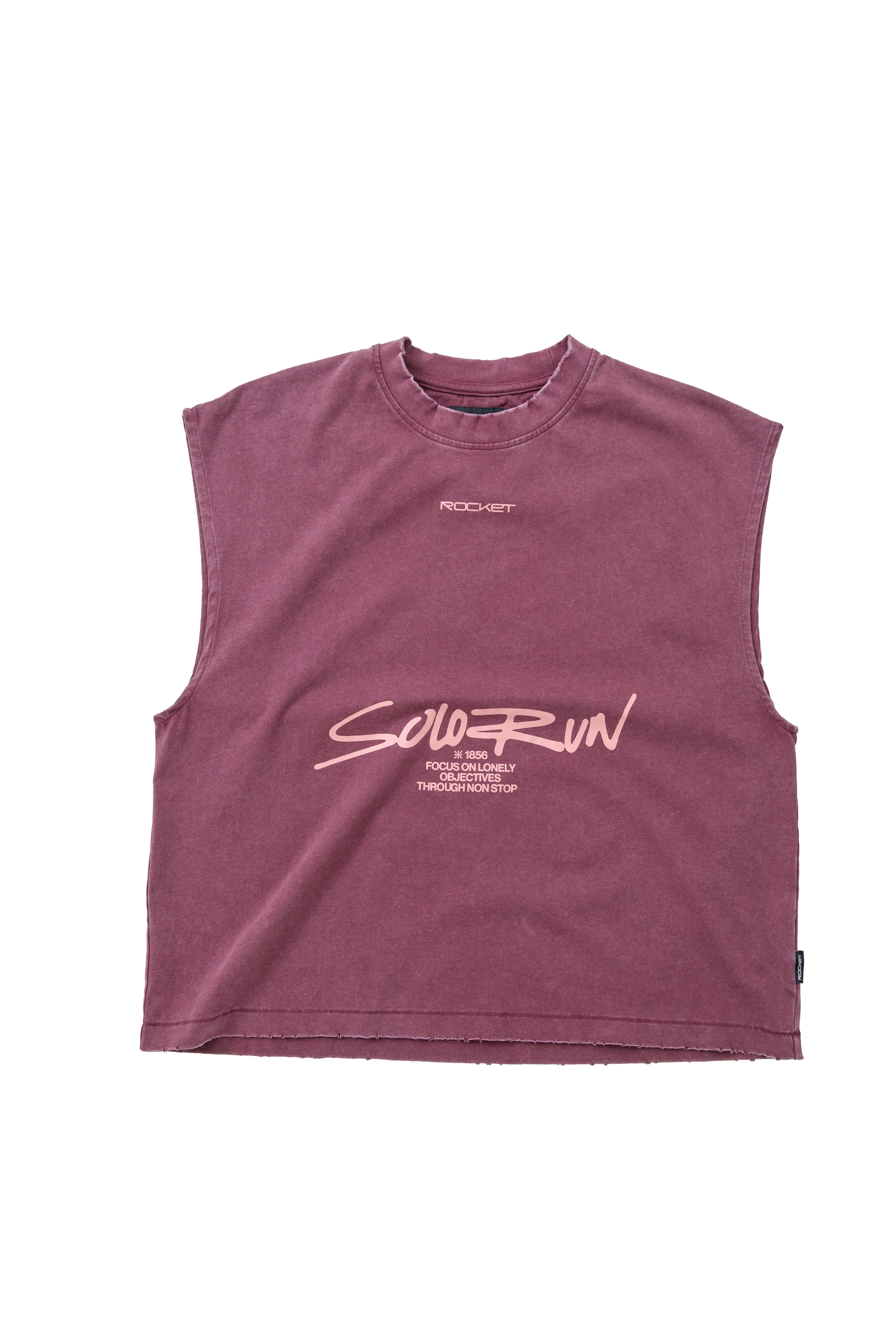 Tank Cotton Washed Tee Burgundy