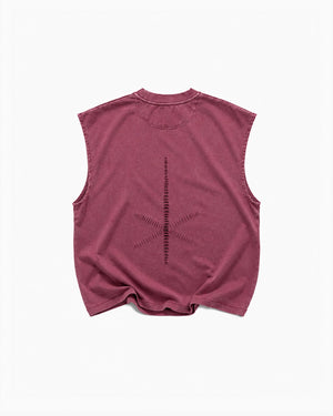 Tank Cotton Washed Tee Burgundy