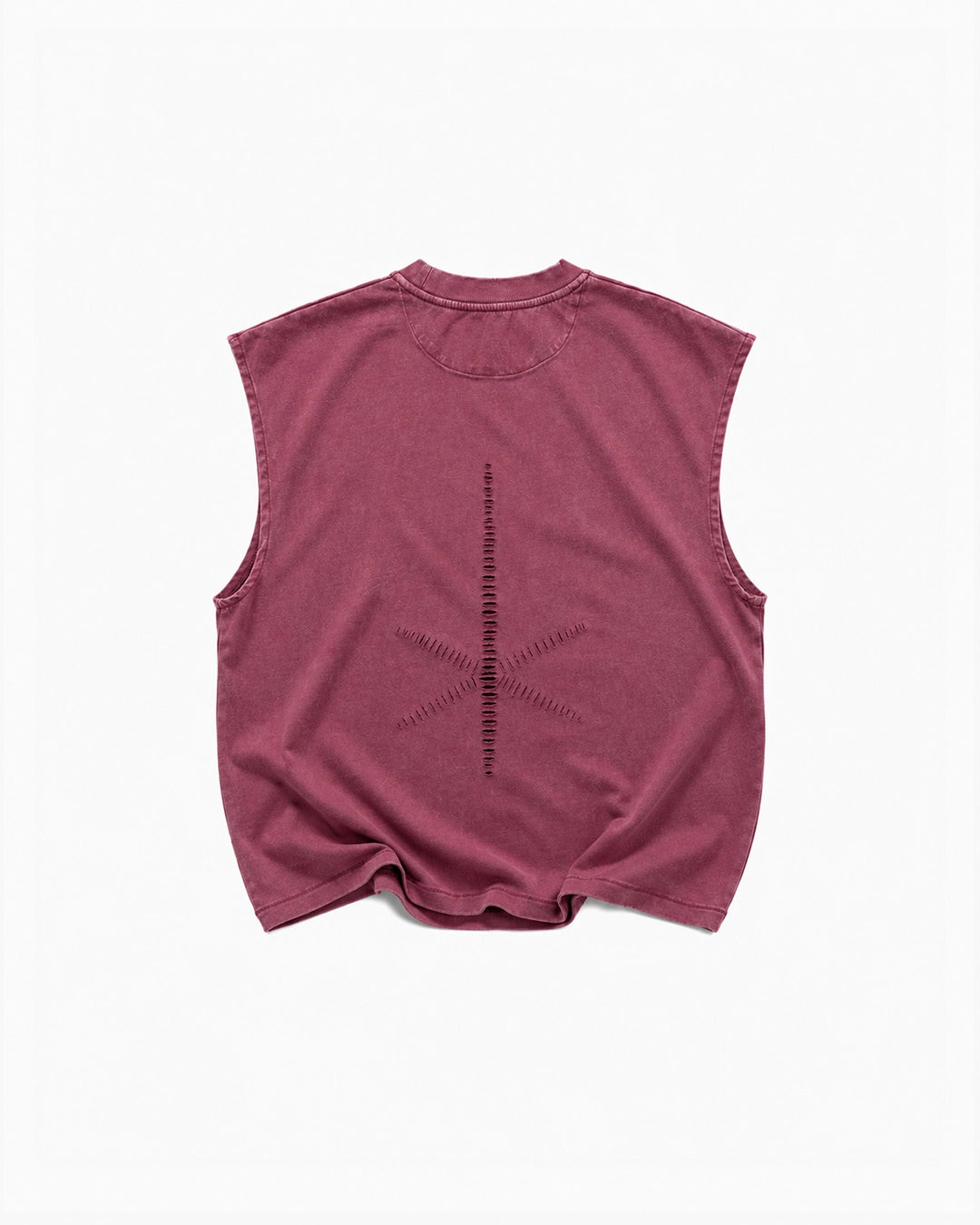 Tank Cotton Washed Tee Burgundy